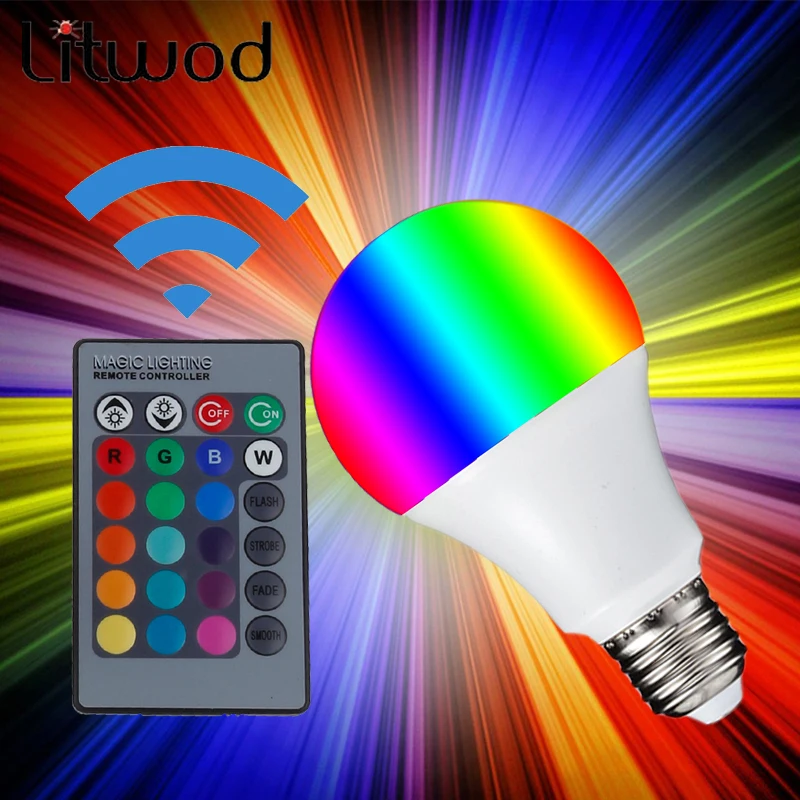 Z35 E27 светодиодный RGB магический лампа 3W 5W 10W 85 265 V 110 120 220 светильник Точечный + ИК