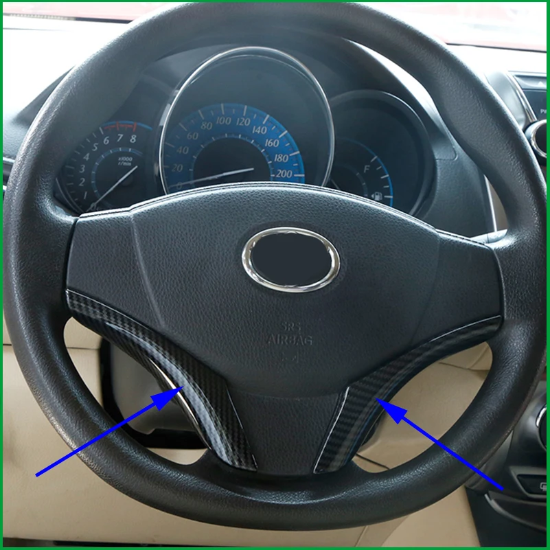 Отделка Руля наклейка блестки крышка отделка интерьера для Toyota Vios TRD Sportivo 2015