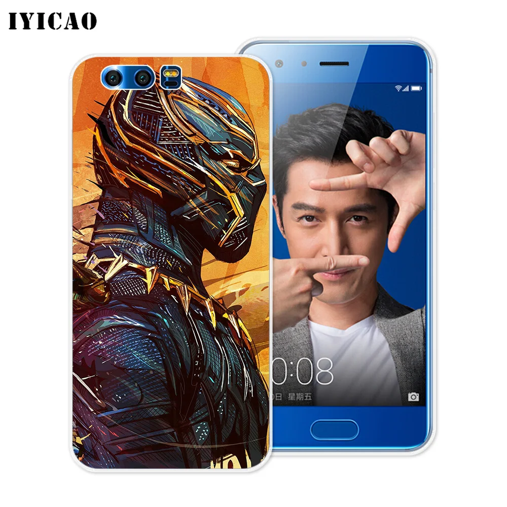 IYICAO черный пантера Marvel Фильм Мягкий силиконовый чехол для Huawei Y9 Y7 Y6 Prime 2018 Honor 8C 8X 8 9