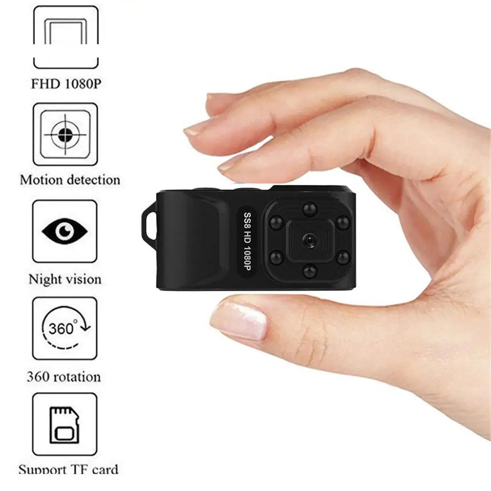 Автомобильный мини видеорегистратор с поворотом на 360 градусов камера HD 1080P