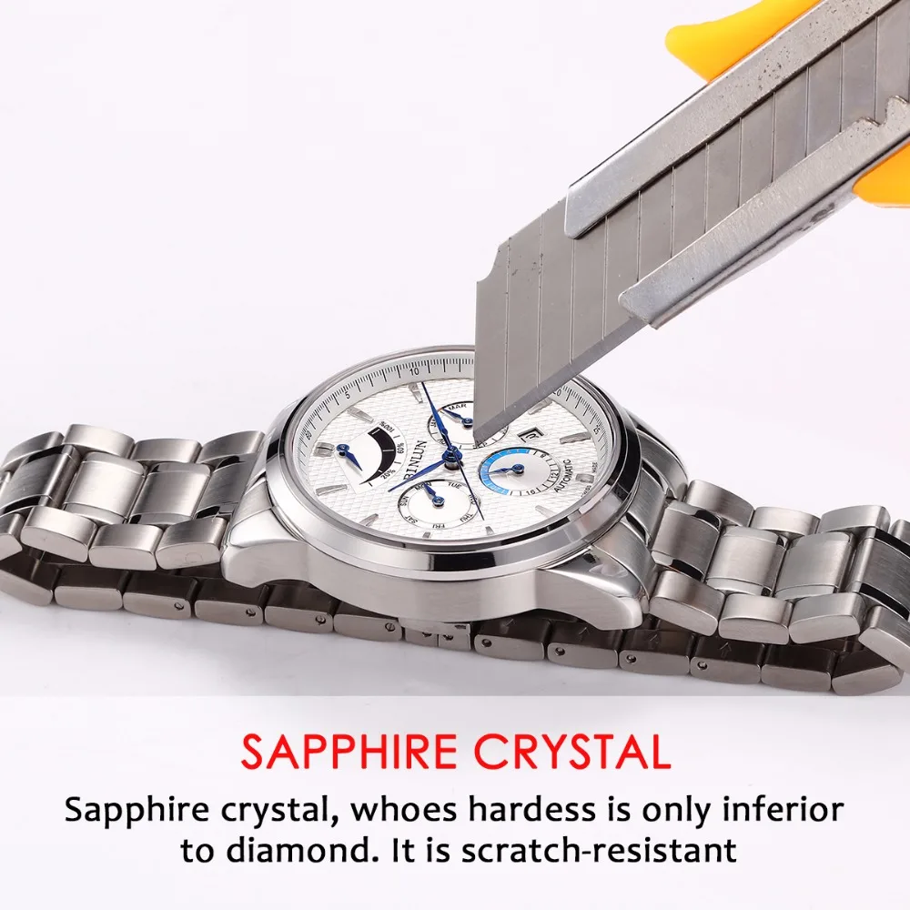 PRINCE GERA роскошные мужские водонепроницаемые механические наручные часы Авто Дата