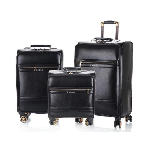 CARRYLOVE 1" 20" 2" дюймов ретро кожаный багажный набор тележка koffer наборы Дорожный чемодан для поездки - Цвет: a set 3 pcs