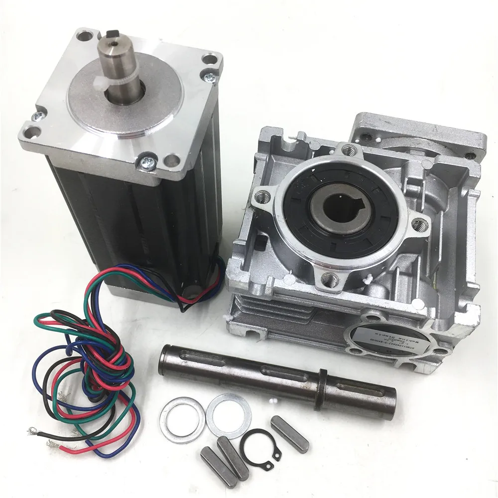 Nema23 червь редуктор 30:1 шаговый двигатель 2ph L112mm 4.2A 4 провода скорости для