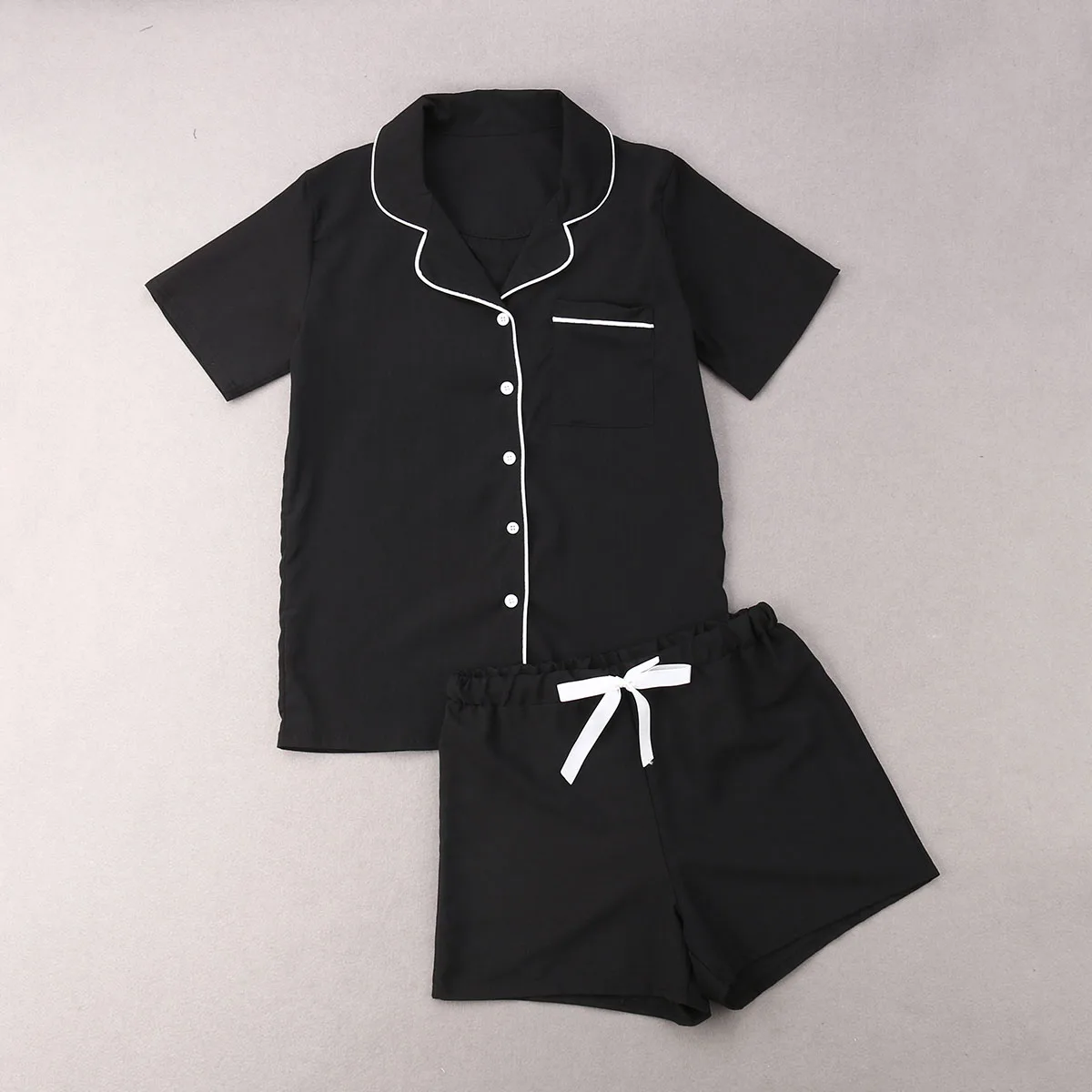 Новые женские пижамные комплекты летние рубашки с коротким рукавом+ брюки Домашняя одежда пижамы халат