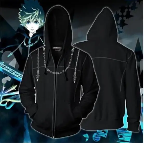 Костюм «Kingdom Hearts», Мужская толстовка, Xemnas roxa, косплей, аниме, 3D принт, толстовка на молнии, мультфильм, толстовки с капюшоном - Цвет: Хаки
