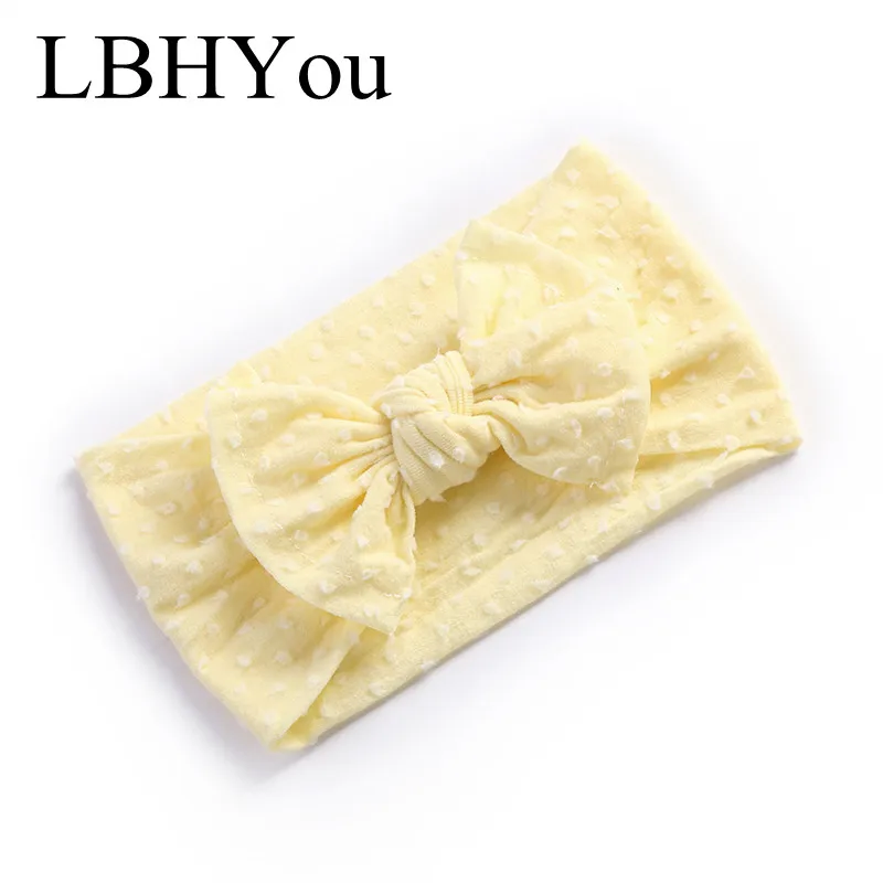 ivory 1 шт., широкие нейлоновые оголовья для маленьких девочек, милые нейлоновые оголовья в горошек, банты для новорожденных, аксессуары для плетения волос, один размер, все - Цвет: ivory