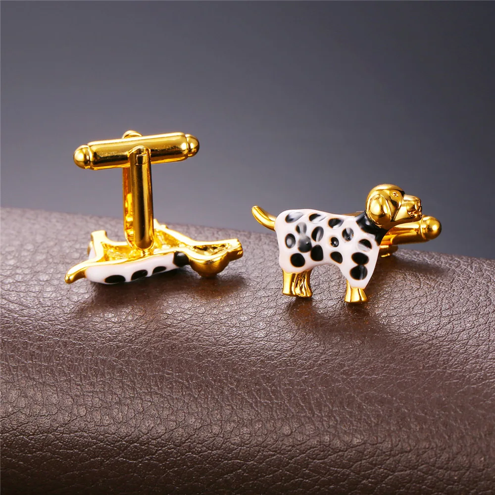 Spotty Dog Cufflinks For Men Gold/ color Cuff Buttons 2016 New Trendy Wholesale Design With Gift Box C1999G | Украшения и