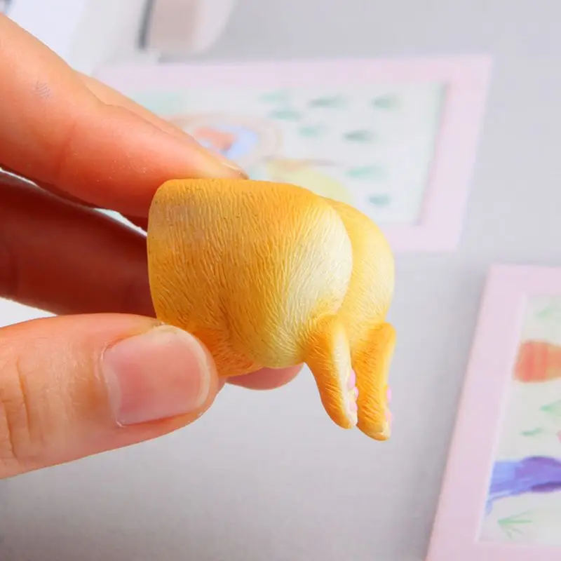 3D мультфильм милый лежа собака корги бедра магнитные наклейки для украшения