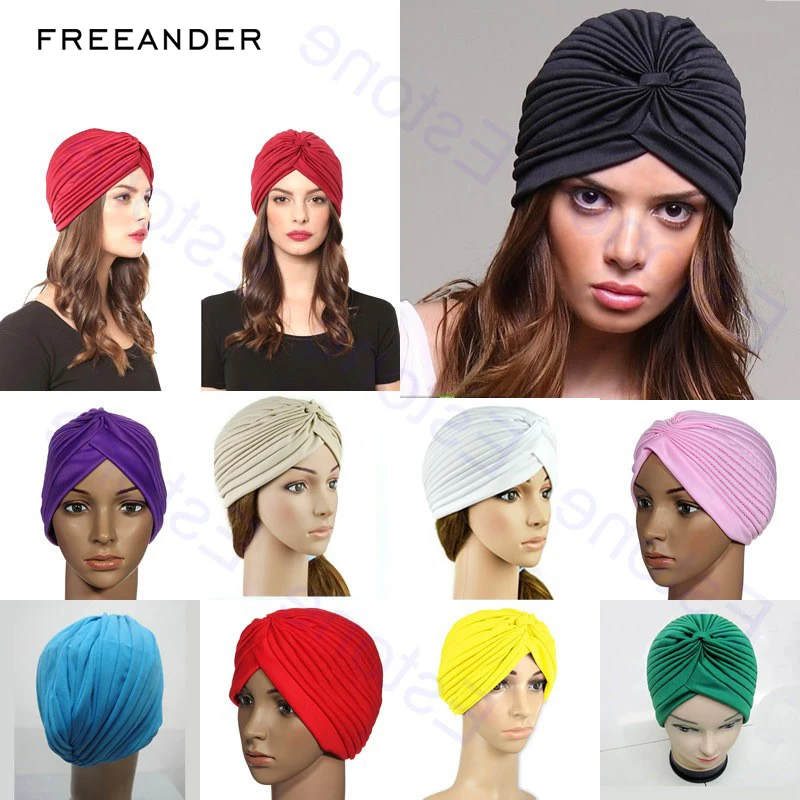 Женская шапка тюрбан Freeander с бантиком в индийском стиле женская богемном зимняя