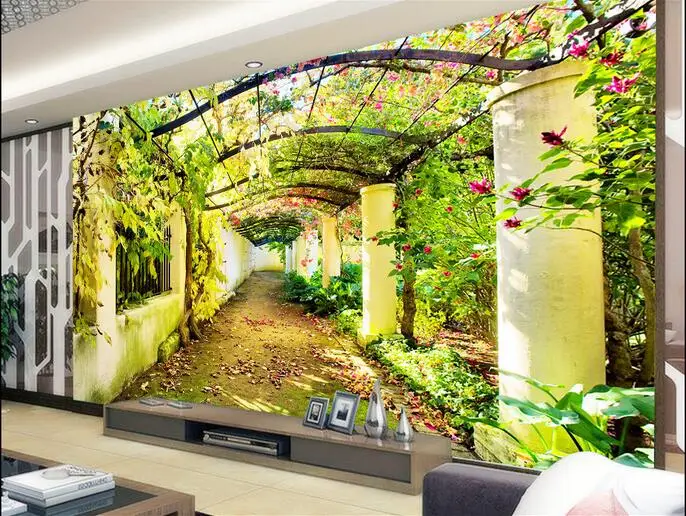 3d обои на заказ фото Нетканая Настенная Наклейка Hd цветок дверь картина для