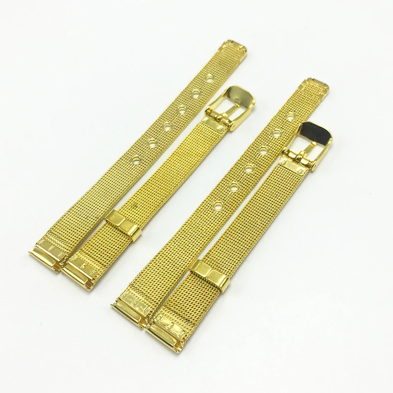 metal watch strap12mm Golden stainless steel mesh bands 12MM 2020 cinturino Tools for watches watchbands FZ012 | Наручные часы