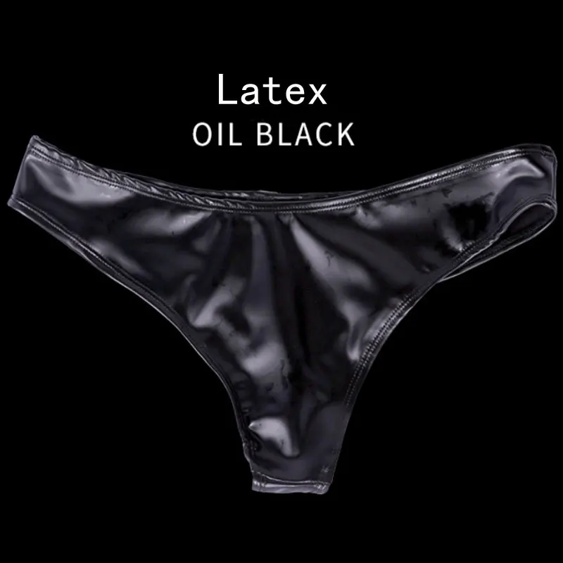 Латексные блестящие трусики стринги с низкой посадкой размера плюс Эротическое