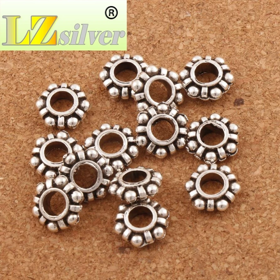 

Dots Hexagonal Big Hole Beads 11.2x12.5x3.8 mm 122pcs zinc alloy Metal Fit European Charm Bracelets L1389