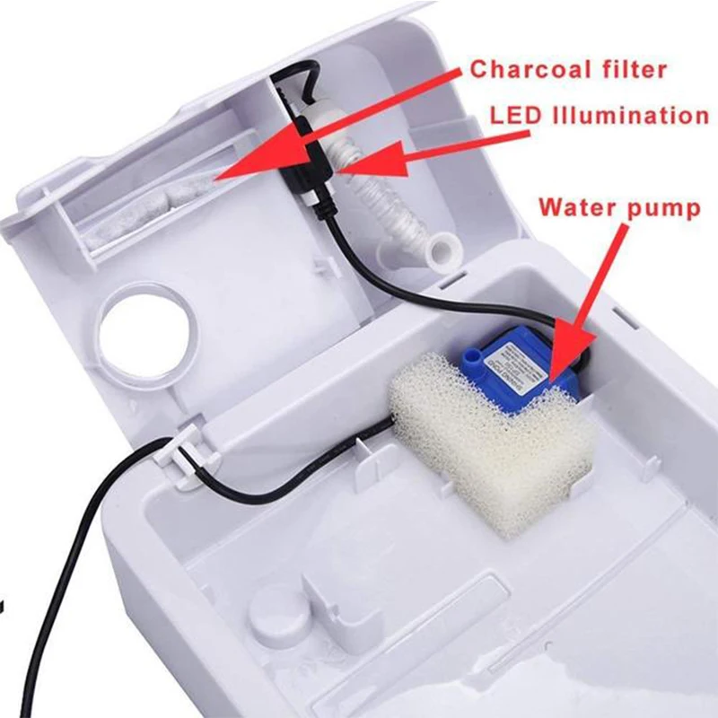 VOVOPET Automatic Pet Cat Water Fountain with LED circulation filtration Feeder Drinking Dispenser | Дом и сад