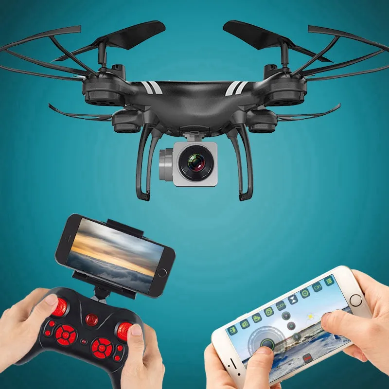 Селфи Дрон с камерой WIFI FPV Квадрокоптер мини Радиоуправляемый вертолет один ключ