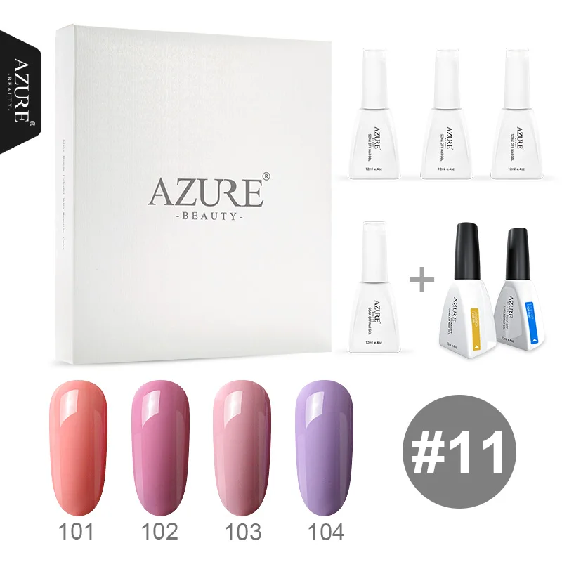 Azure beauty 6 шт./лот УФ-гель для ногтей основа Топ стоимость набор длительный срок 120 цветов на выбор Светодиодный УФ Гель-лак с коробкой наборы