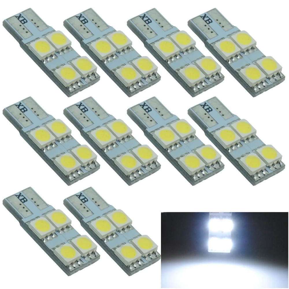 Lcare 10 шт. T10 белый 4 5050 SMD LED 194 168 W5W автомобильный сигнал боковые габаритные лампы|t10