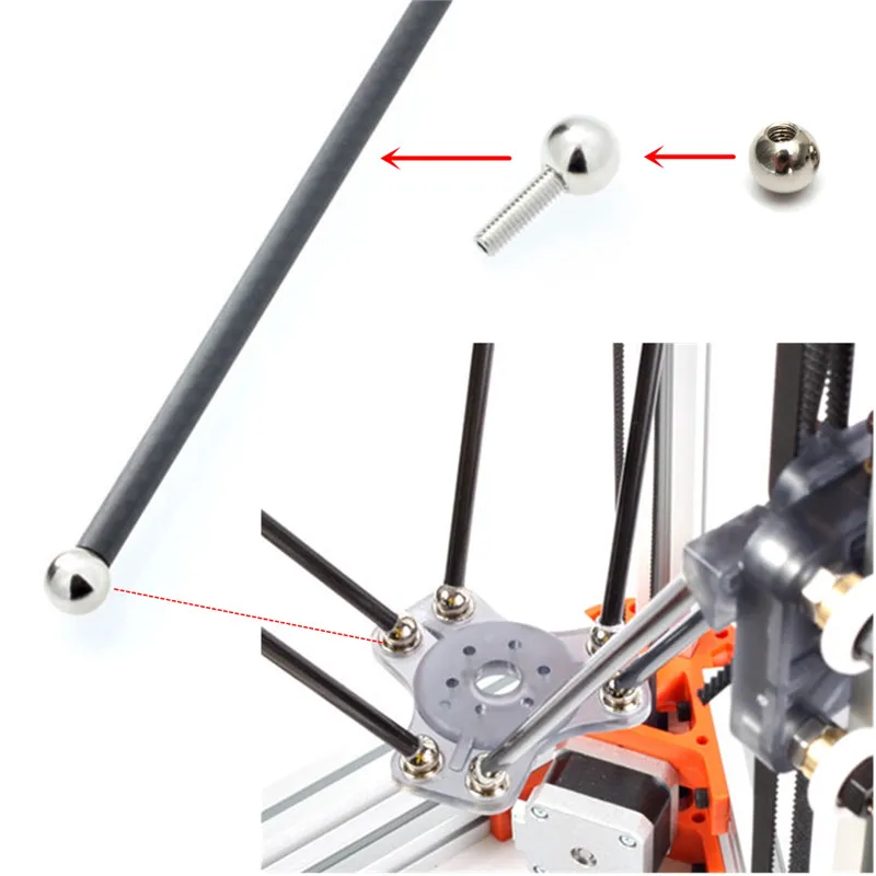 

NEW 16 x 10mm M4 Threaded Steel Ball Rod Ends for Kossel 3D Printer Magnetic Joints for 3d printer