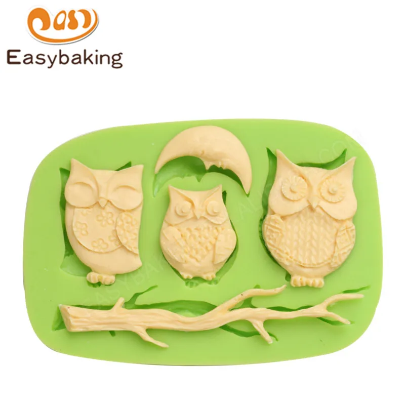 Силиконовые формы Три совы под Луну для помадки сделай сам кухонная утварь