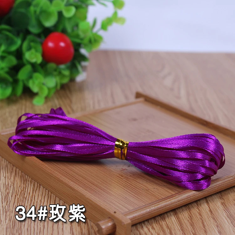 rose purple 11 ярд 10 метров 3 мм 1/" атласная шелковая лента для свадьбы, рождественской вечеринки, для украшения волос, для сборной невесты, подарочная упаковочная лента - Цвет: rose purple