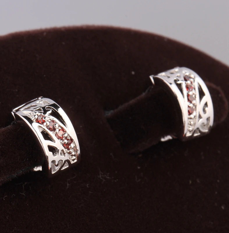 Захватывающий красный гранатовый серебряное покрытие горячие ювелирные изделия