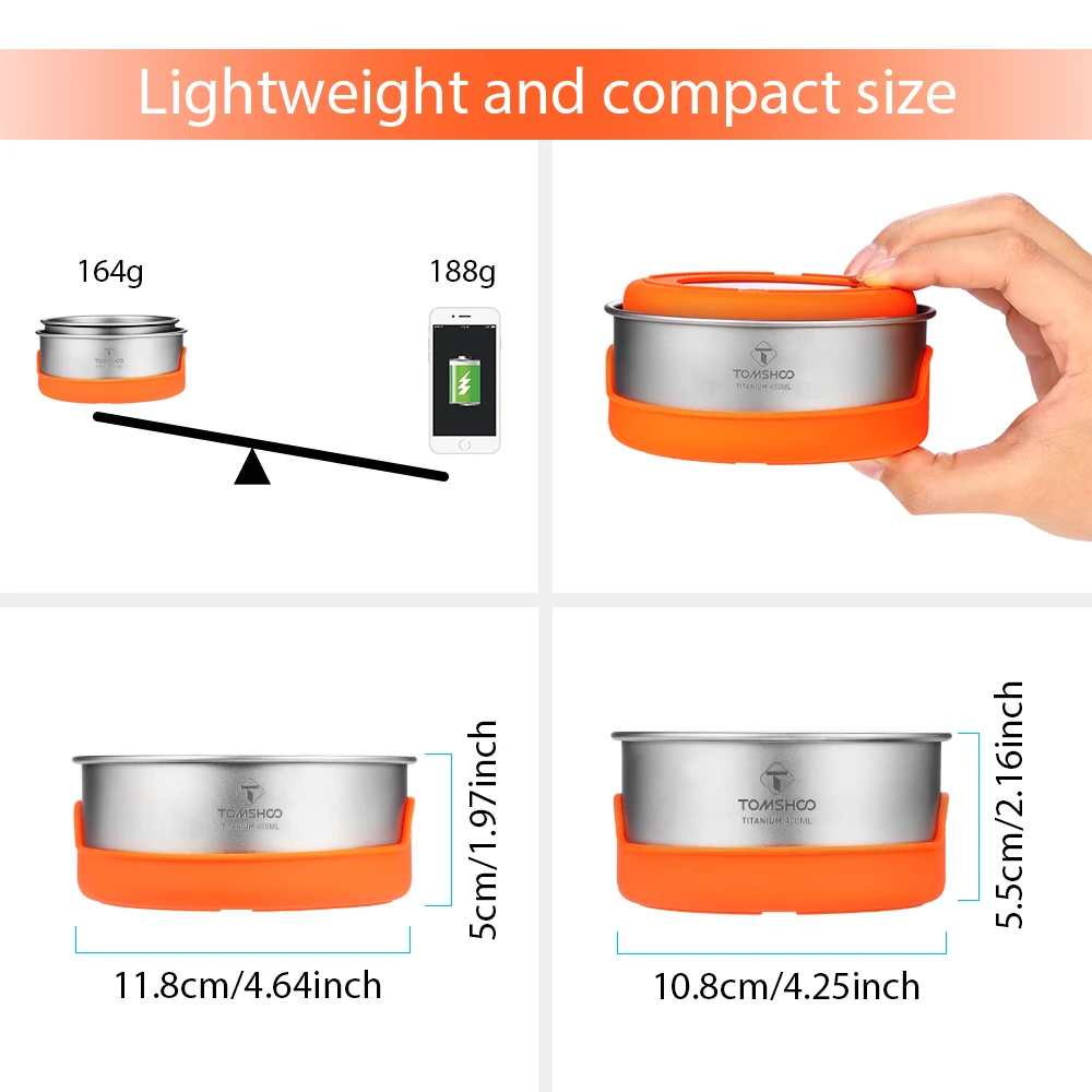 TOMSHOO легкий титановый походные миски Открытый Пикник походная посуда Миски
