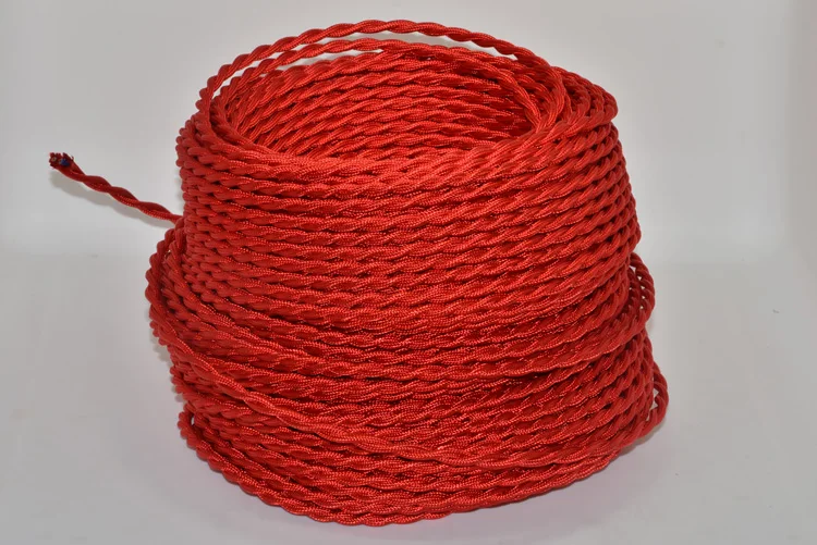 Винтажный текстильный провод Эдисона витой электрический кабель 2 Х0 75 мм2 Медный