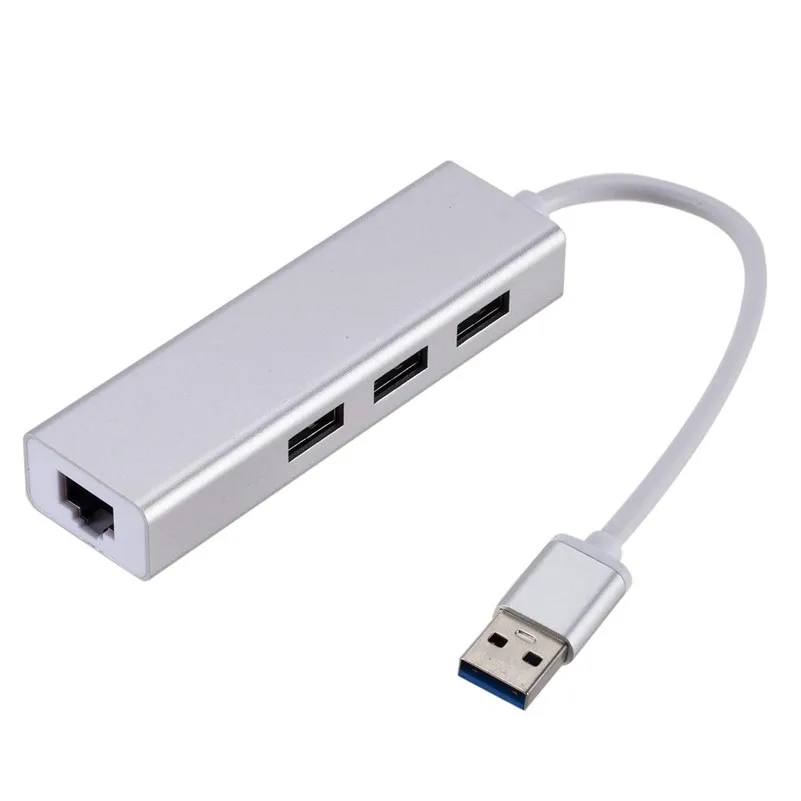 3 порта USB 3,0 Gigabit Ethernet Lan RJ45 сетевой адаптер концентратор до 1000 Мбит/с Mac PC Gigabit USB3.0 Ethernet адаптер 3B24 - Цвет: A