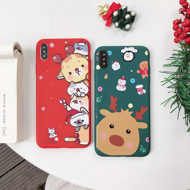 Для iPhone 7 plus Милые Рождество мультфильм ремешок для рук чехол XR XS Max X 8 плюс 6 6s