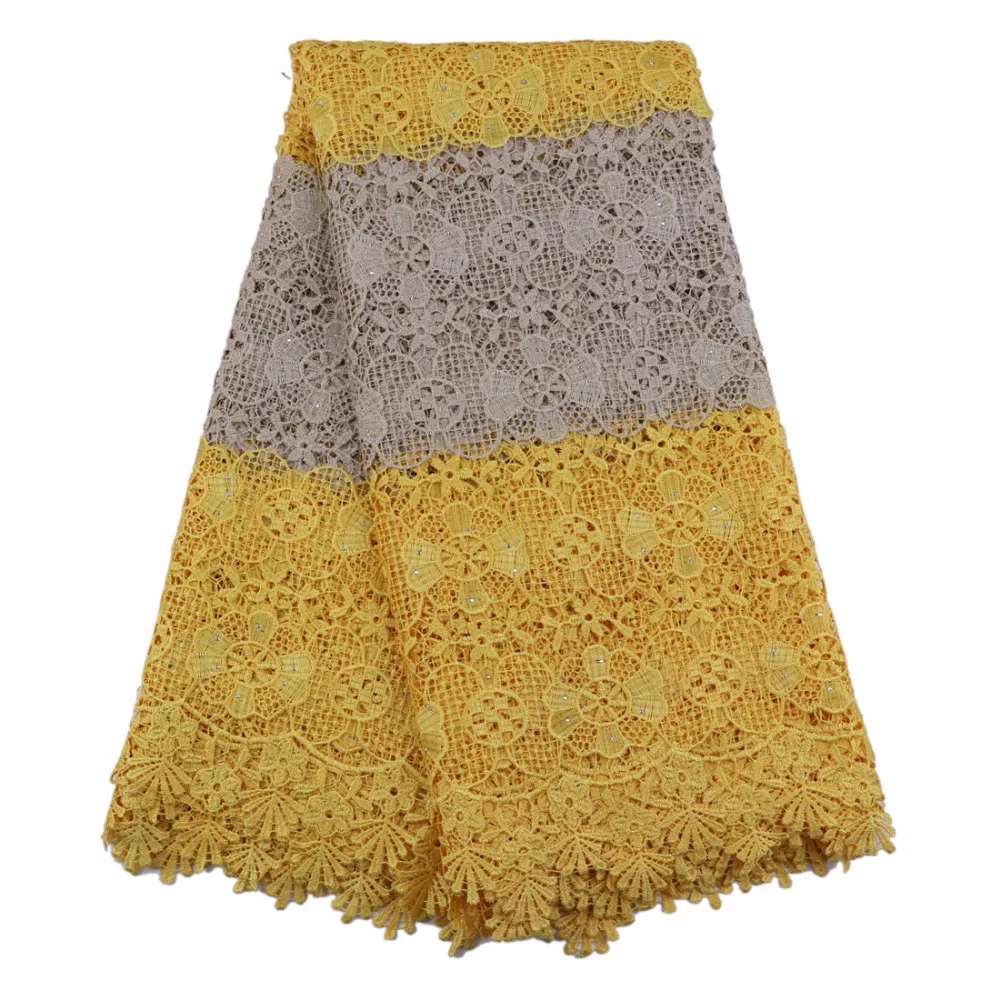 Гипюр кружевной ткани в глубокий розовый и серый двойной цвет 5 ярдов/шт для шитья