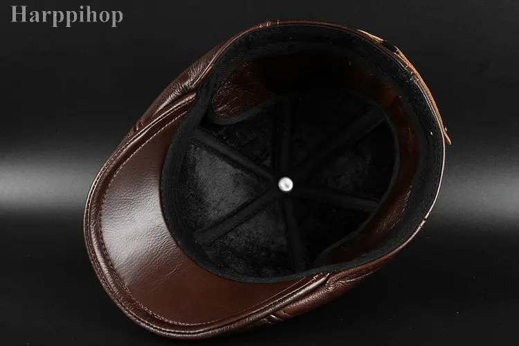 Новинка мужская кожаная кепка на осень и зиму берет Кепка с козырьком теплая |