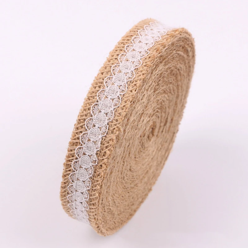 2 м/лот лента из джута мешковины Natural джутовое кружево Vintage конопляная ткань Hessian DIY
