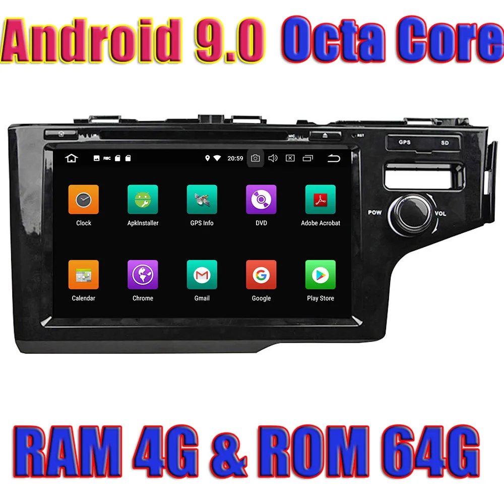 Wanuary Android 9 0 Автомобильный GPS навигатор для Honda FIT/JAZZ 2014 RHD DVD плеер Мультимедиа Радио