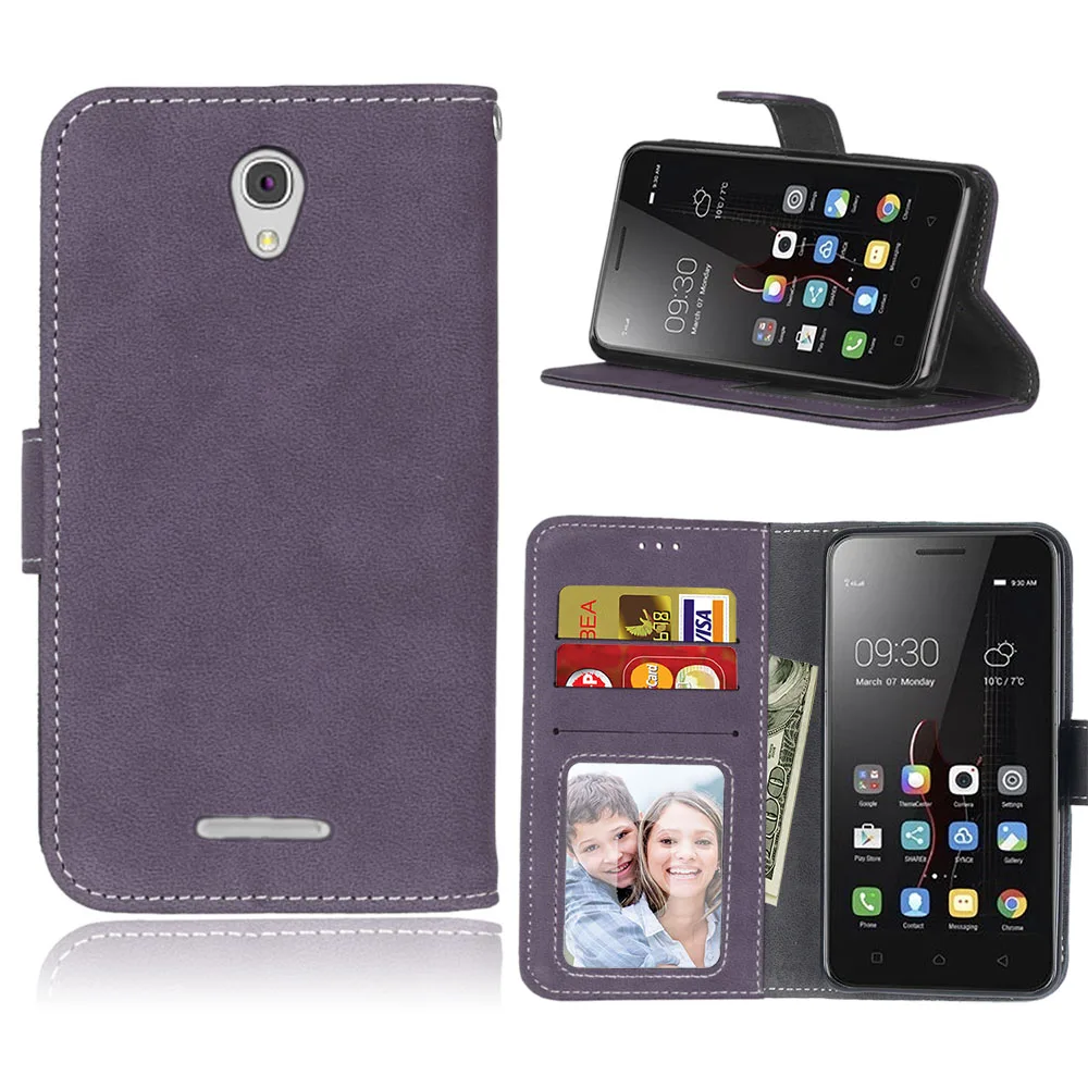 Purple Кожаный чехол для lenovo A5000, флип-чехол для lenovo A5000 A 5000, матовый чехол для мобильного телефона, бизнес стиль, простой чехол-кошелек s - Цвет: Purple