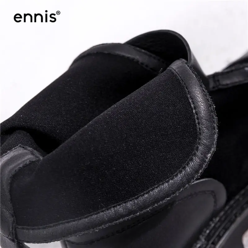 ENNIS/; дизайнерские ботинки; черные женские ботинки на платформе; осенние ботинки из натуральной кожи; зимняя женская обувь из коровьей замши с пряжкой; Новинка; A8187