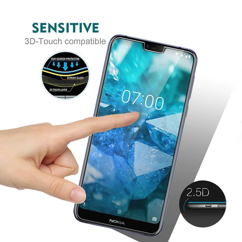2 шт закаленное стекло для Nokia 7,1 протектор экрана 9 H 2.5D телефон на Защитное стекло для Nokia 7 7,1 стекло