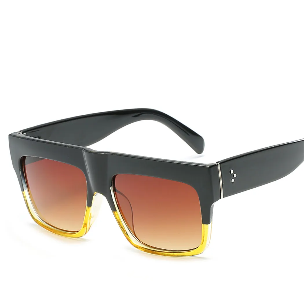 Fashion Brand Designer Square Sunglasses Women Men Rivet Eyewear Flat Sun Glasses Top Accessories Female |