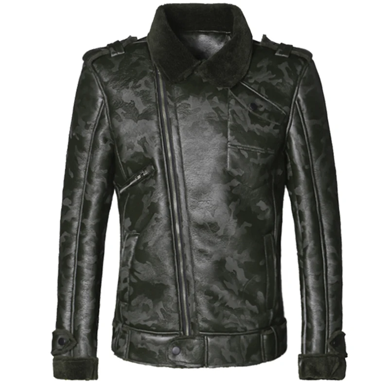 2017 темно-зеленая Мужская шерстяная кашемировая Меховая куртка из искусственной