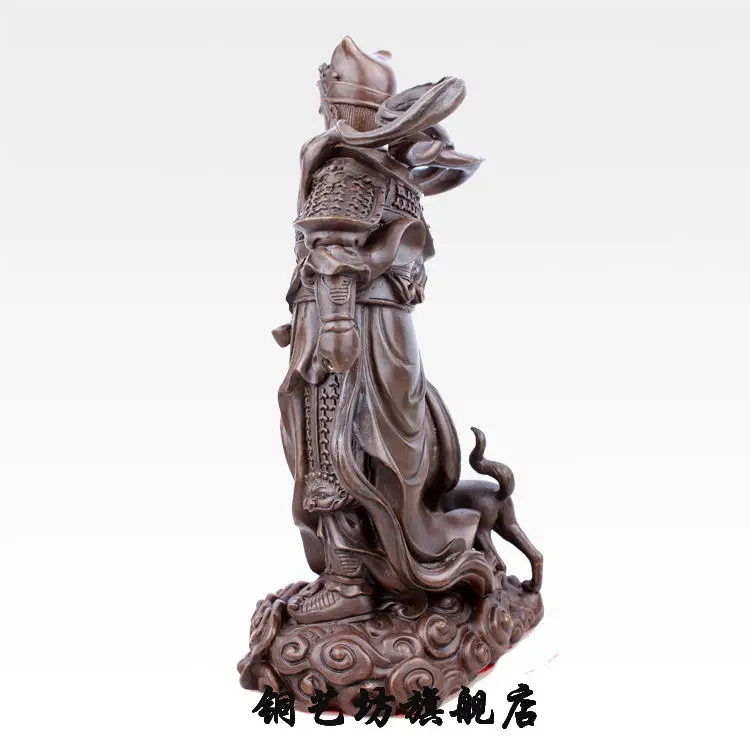Статуэтка из бронзы 10 дюймов китайский бог собака держит меч | Дом и сад