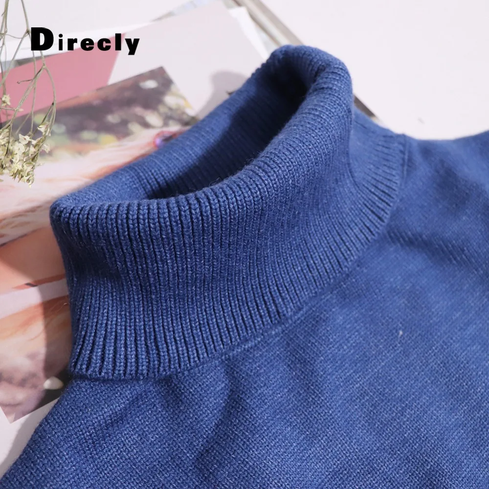 Женский пуловер с высоким воротником свободный Однотонный свитер в Корейском