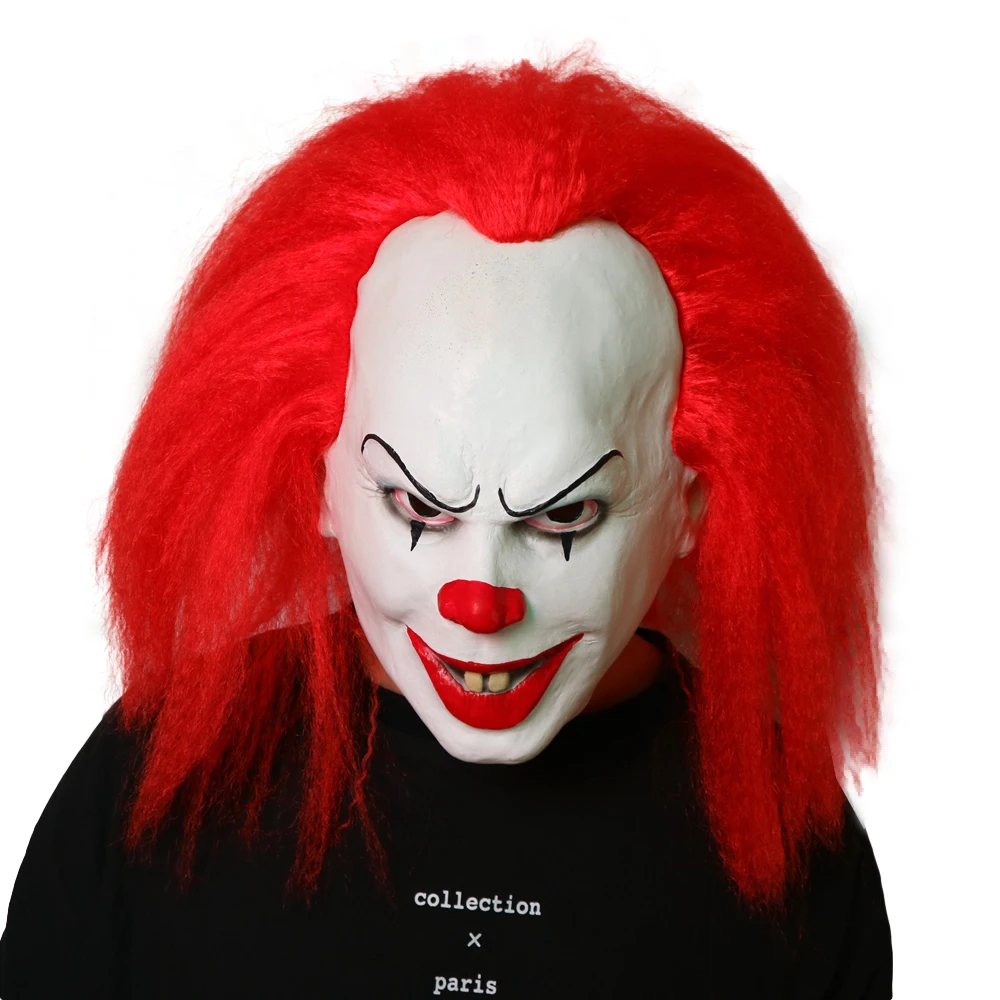 Красные волосы страшный латекс 1990 Стивен Кинг это клоун Pennywise Вечерние Маски