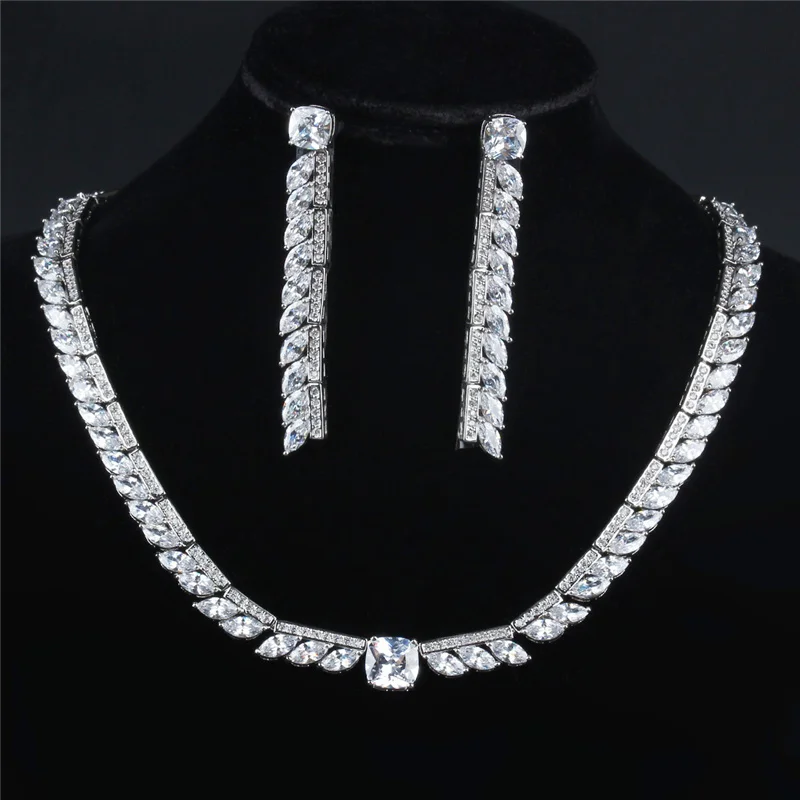 Бейлин Новинка 2017 года Роскошные Цирконий Свадебные комплект ювелирных изделий