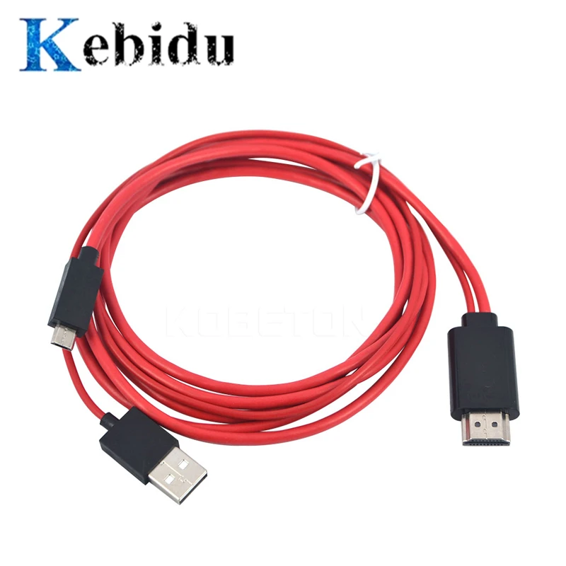 Kebidu 2 м аудио адаптер HDTV 5Pin 11pin 1080P Full HD Micro USB к HDMI совместимый кабель для Samsung Galaxy S2 S3