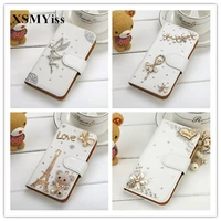 xsmyiss handmade bling diamond rhinestone pu leather filp cover wallet case for samsung s6 s7 s8 s9 s10 s20 plus note 8 9 10 20