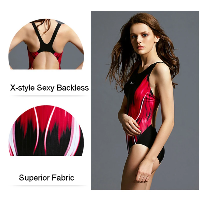 

PHINIKISS Professional Swimwear Women One Piece Swimsuit Sexy X Backless monokini Bikini Swimming Suit Plus Size 10025 bodysuit