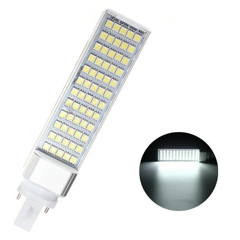 5 шт./лот лампа с горизонтальной вилкой Светодиодная 12 Вт 5050 SMD 60 LED G24 G23 E27 для