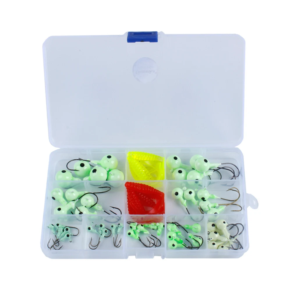 

elenxs 100pcs/set Round Jig Head Saltwater Fishing Hooks Sharp Tip Barbed Maggot Carp Freshwater Fish Hooks
