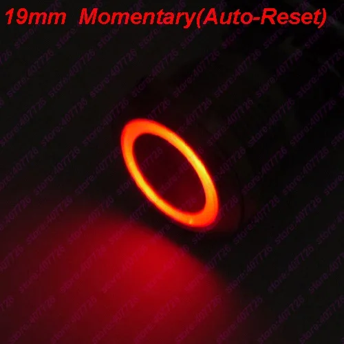 Металлический кнопочный переключатель из нержавеющей стали светодиодное кольцо