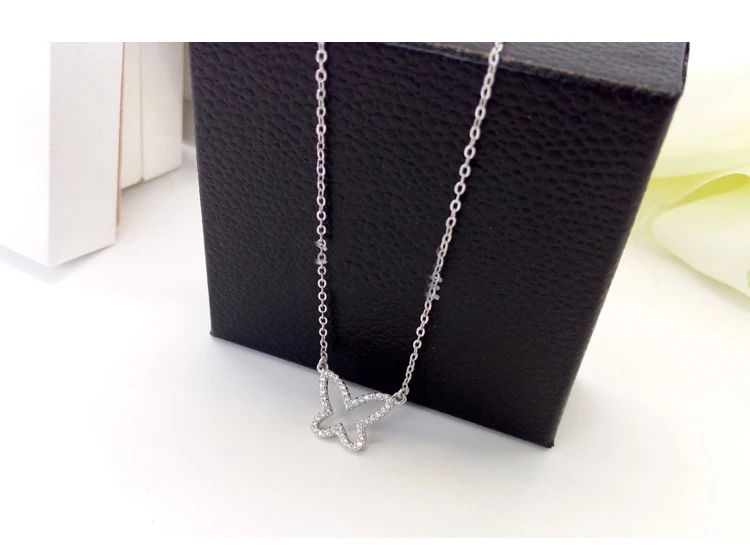 Silver Color Necklaces Crystal Butterfly Pendants&ampNecklaces Jewelry Collar Colar | Украшения и аксессуары