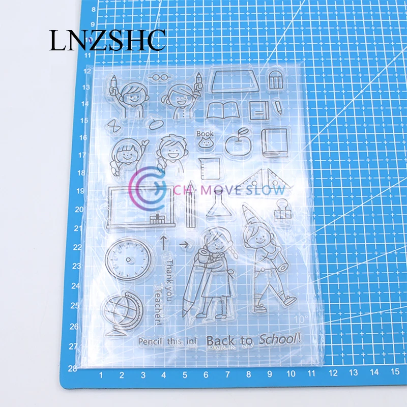 Classroom Pencil Metal Cutting Dies and Clear Stamps Stencils for DIY Scrapbooking Decorative Embossing Paper Cards Handmade | Дом и сад